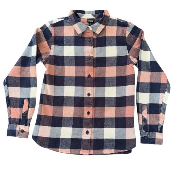 Patagonia Girls’  Fjord Flannel Long Sleeve Button Shirt Size L (12) - Picture 1 of 7
